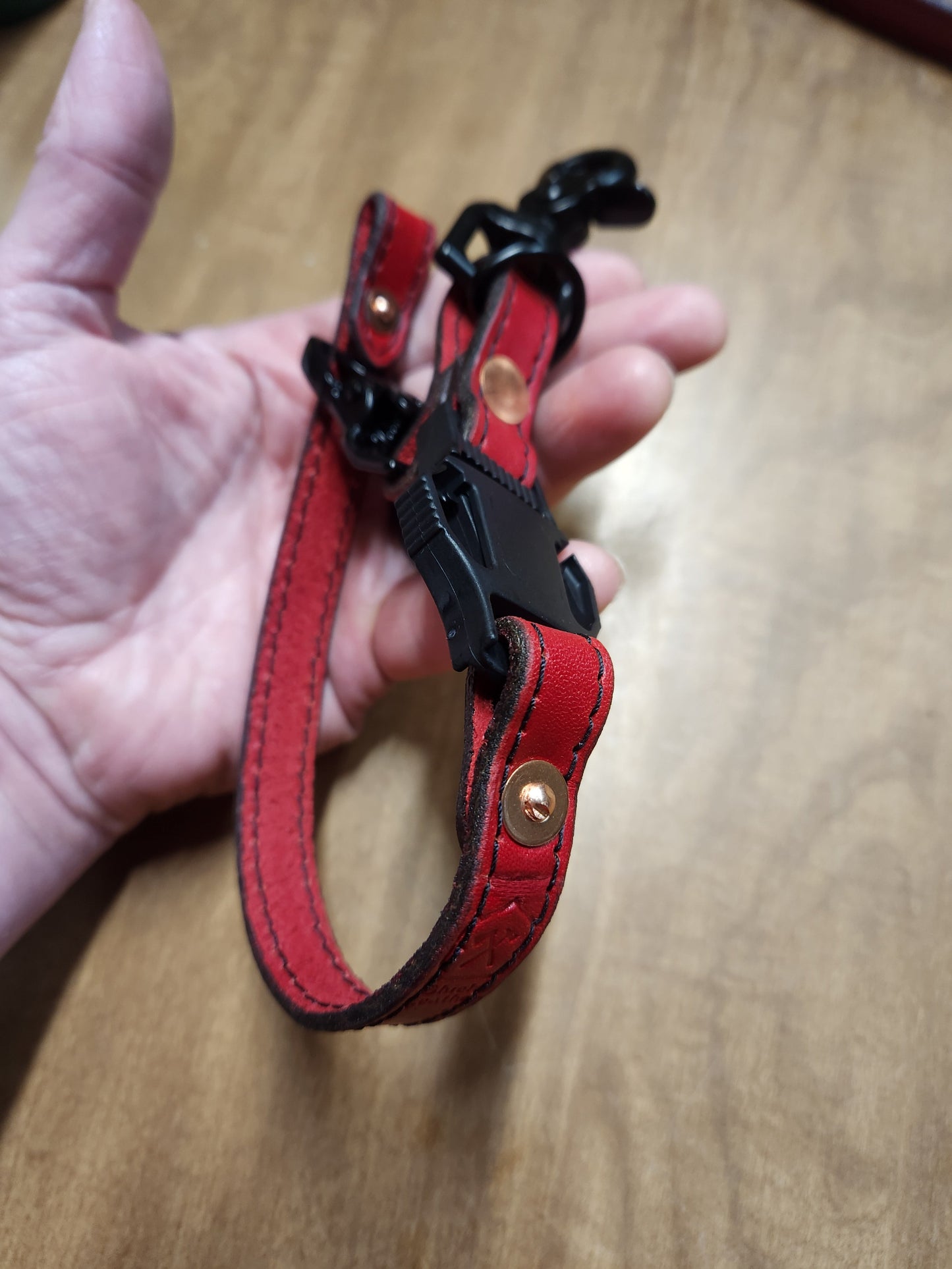 Firefighter Leather Adjustable glove strap - HAND DYED COLORS