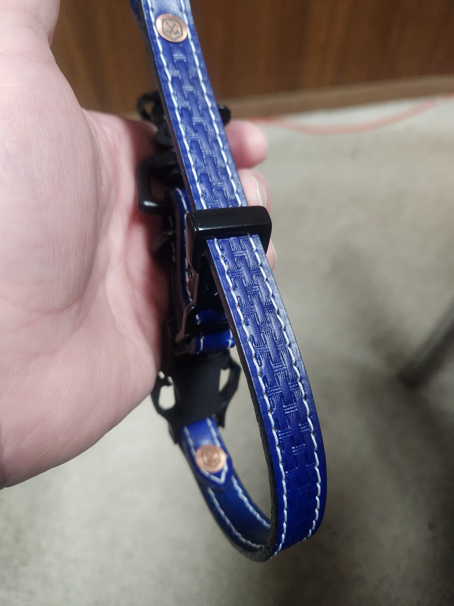 Firefighter Leather Adjustable glove strap - HAND DYED COLORS