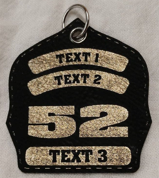 Personalized Helmet Shield Leatherette Key chain / ornament