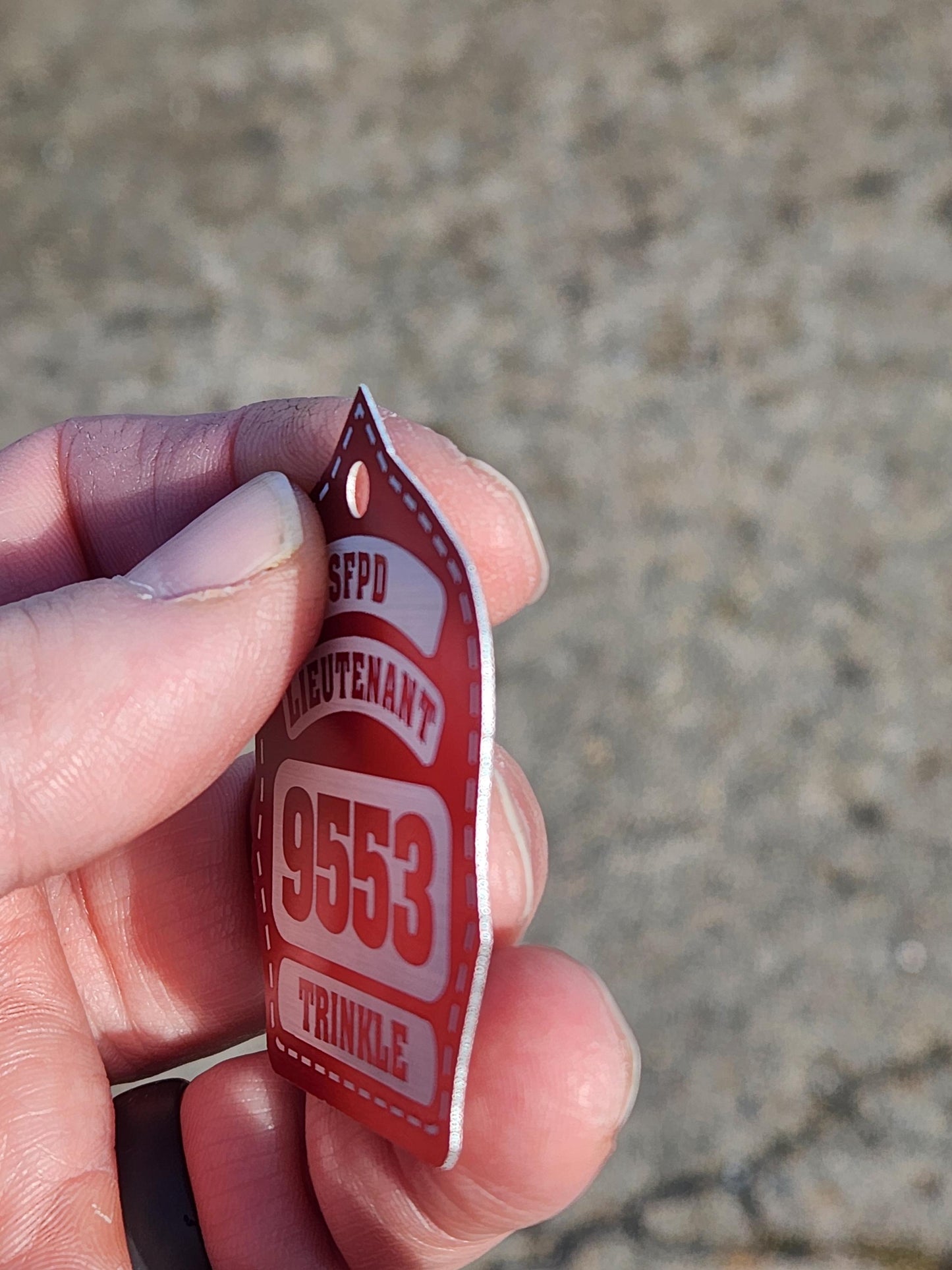 Personalized Helmet Shield Aluminum Key Chain, Gear Tag, Accountability, etc.