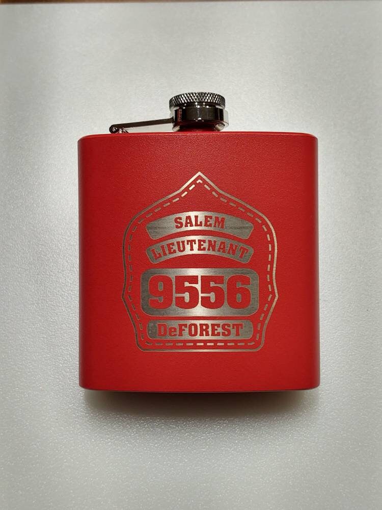 Personalized Firefighter Flask