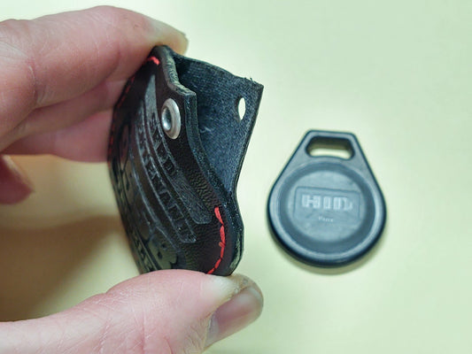 Premium Personalized Helmet Shield Real Leather Key chain Airtag/HID Proxkey holder