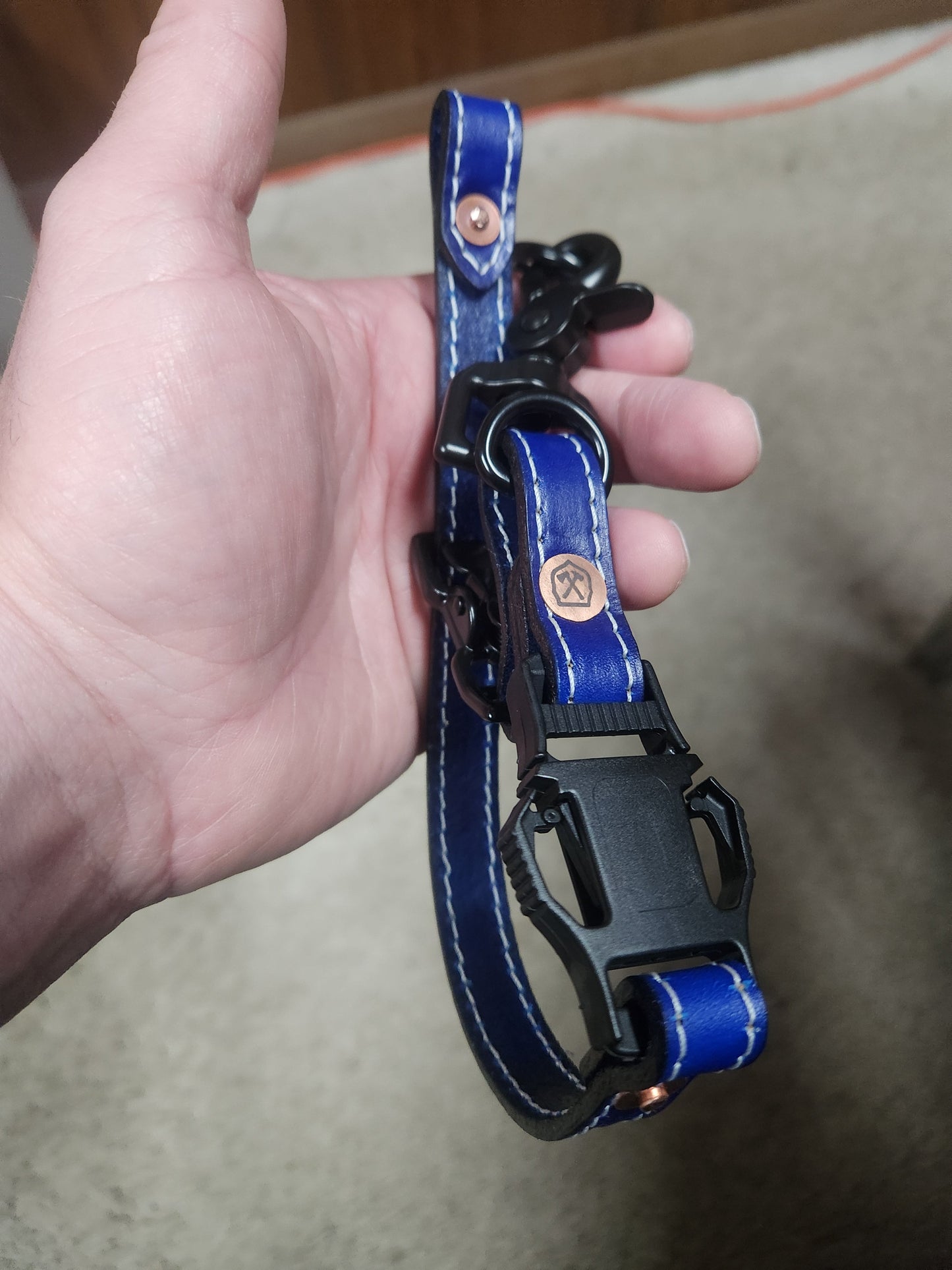 Firefighter Leather Adjustable glove strap - HAND DYED COLORS
