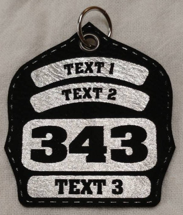 Personalized Helmet Shield Leatherette Key chain / ornament
