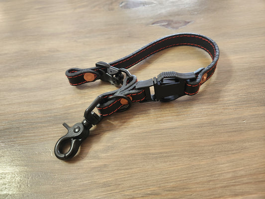 Firefighter BLACK Leather Adjustable glove straps - Personalizable with your own text