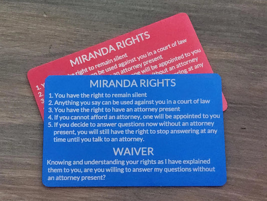 Miranda Rights Metal Card