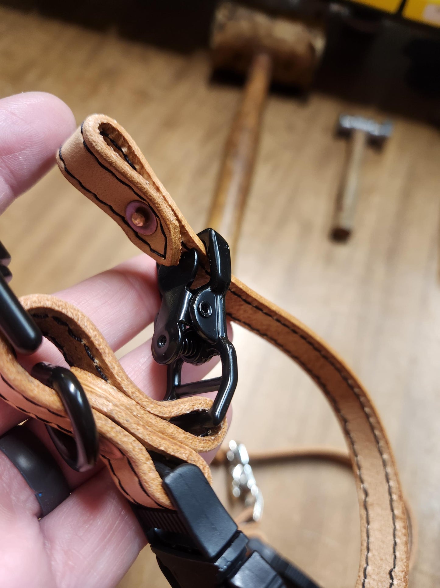 Firefighter NATURAL Leather Adjustable glove straps - Personalizable with your own text