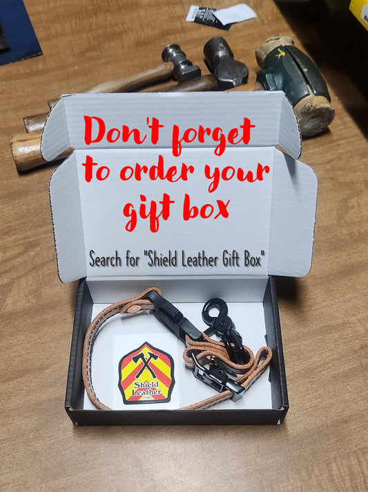 Firefighters BLACK Leather Fire Helmet Chin Strap - Personalizable with your own text
