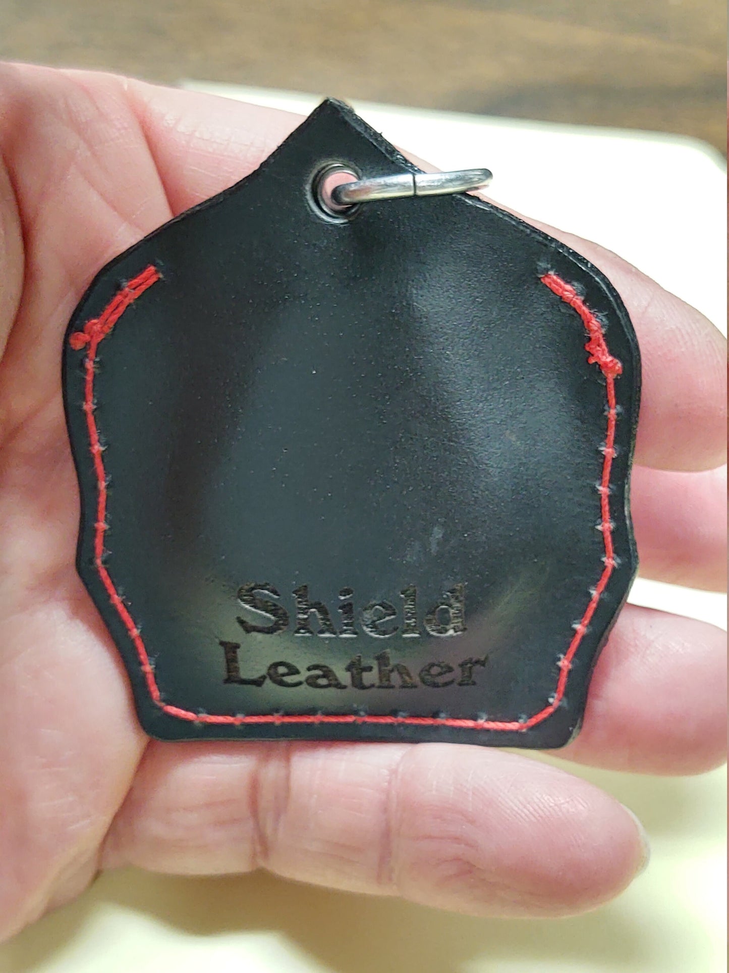 Premium Personalized Helmet Shield Real Leather Key chain Airtag/HID Proxkey holder